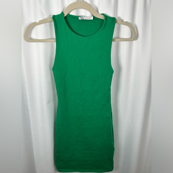 GREEN ZARA MINI DRESS - Picture 2 of 4